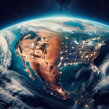 A View Of USA From Space Art Collection